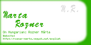 marta rozner business card